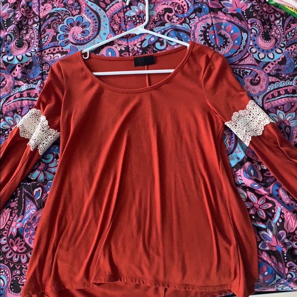 Orange long sleeve shirt